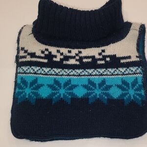 H&M knitted polo neck collar blue